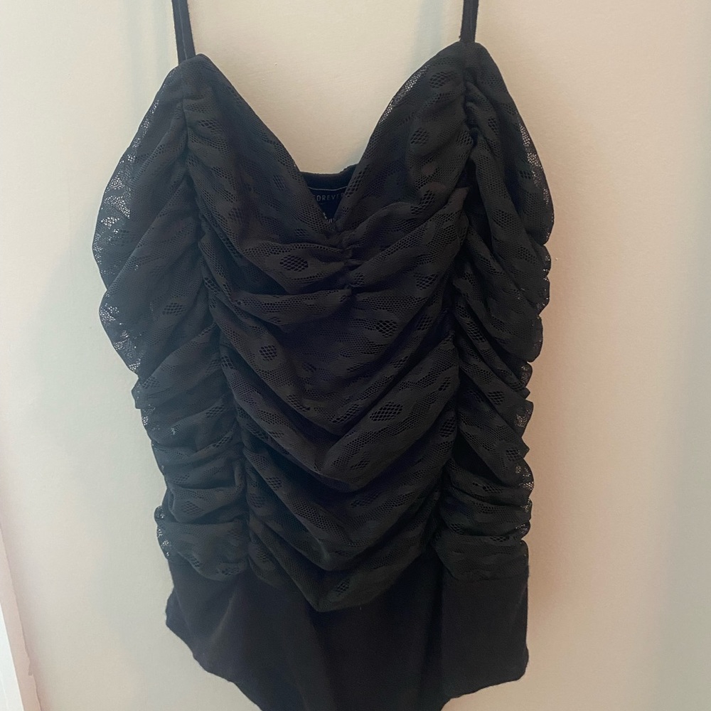 forever 21 black lace bodysuit